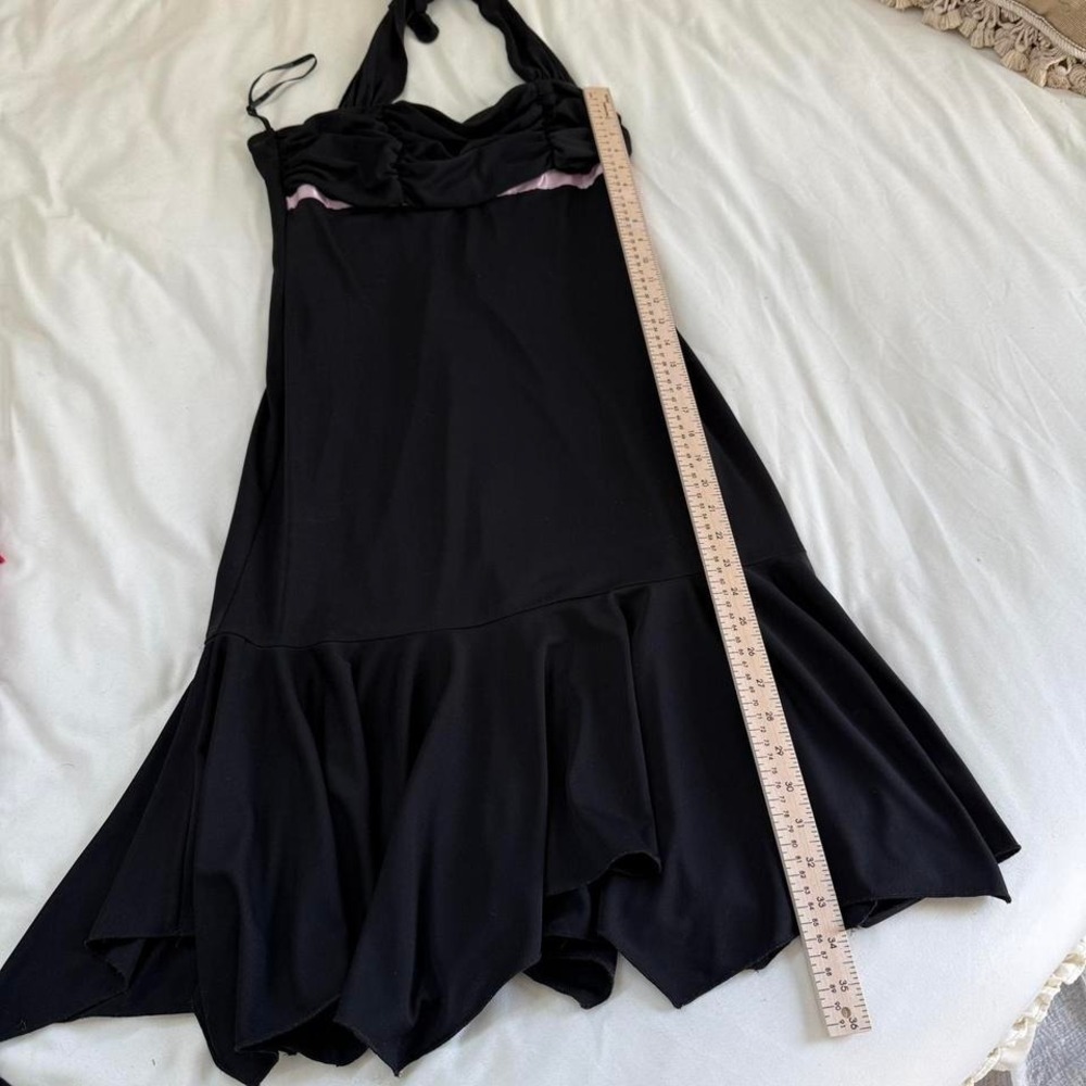 black fairy midi dress  Y2K xoxo black halter midi dress size large - Picture 4 of 8